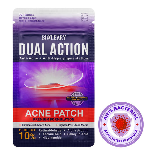 BIO'LEARY FSA HSA Akne Behandlung | Antibakterielle Pickel-Pflaster | Schnelle Akne-Trocknungsbehandlung | Dual-Action Akne-Patch | Hydrokolloid-Fleckabdeckung | Zit-Sticker | Koreanische Heilpunkte | Beruhigend | 72 Stück