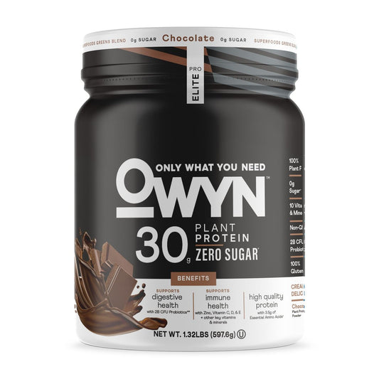 OWYN Pro Elite High Protein Pulver – 30g veganes Protein, Schokolade, 12 Portionen (1,32 Pfund)