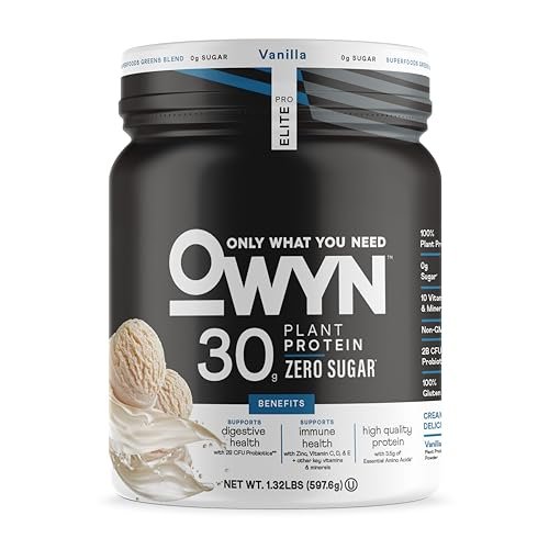 OWYN Only What You Need Pro Elite High Protein Powder – 30g veganes Protein, Vanille, 12 Portionen (1,32 Pfund)