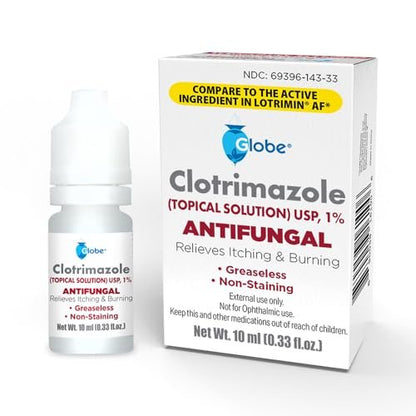 Globe 1% Clotrimazol Lösung 10 ml – Schnelle Linderung bei Fußpilz, Juckreiz & Hautpilz – Extra starke Formel