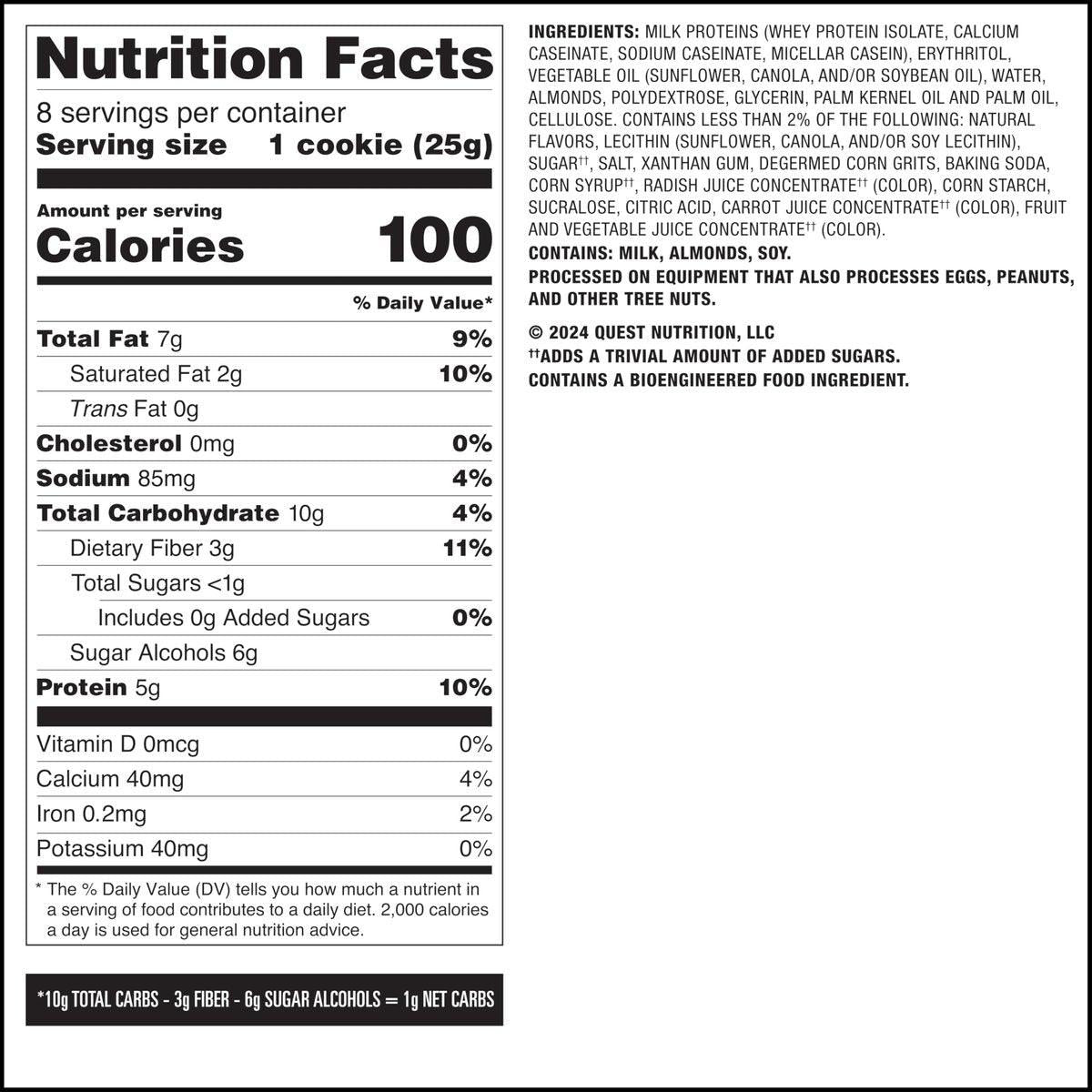 Quest Nutrition Frosted Protein Cookies, Erdbeerkuchen, <1g Zucker, 5g Protein, 1g Netto-Kohlenhydrate, Glutenfrei, 8 Kekse