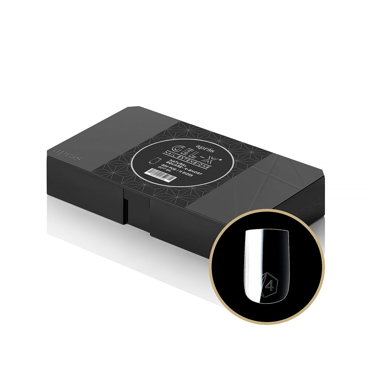 Aprés Gel-X® Natural Square Extra Short Tip Box | 500 Gel-X Tips, 11 Größen 00-9, Premium Qualität