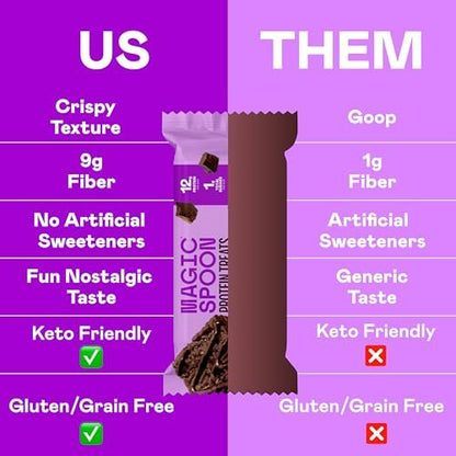 Magic Spoon Treats – 8 Proteinriegel, Double Chocolate – High Protein, Glutenfrei, Zuckerfrei, Low Carb & Keto-freundlich – Gesunder Snack für Erwachsene