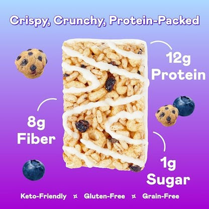 Magic Spoon Treats – 8 Proteinriegel, Blaubeer-Muffin-Geschmack – Zuckerfrei, Glutenfrei, Keto-freundlich