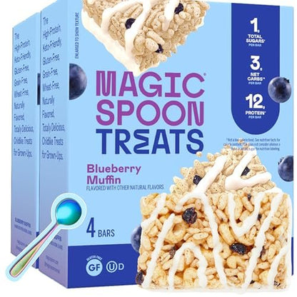Magic Spoon Treats – 8 Proteinriegel, Blaubeer-Muffin-Geschmack – Zuckerfrei, Glutenfrei, Keto-freundlich
