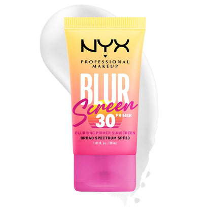 NYX PROFESSIONAL MAKEUP Blurscreen SPF 30 Primer – 3-in-1 Grundierung mit Lichtschutzfaktor, vegane Formel ohne weißen Schimmer oder fettiges Gefühl (0,34 Unzen, 3er-Pack)