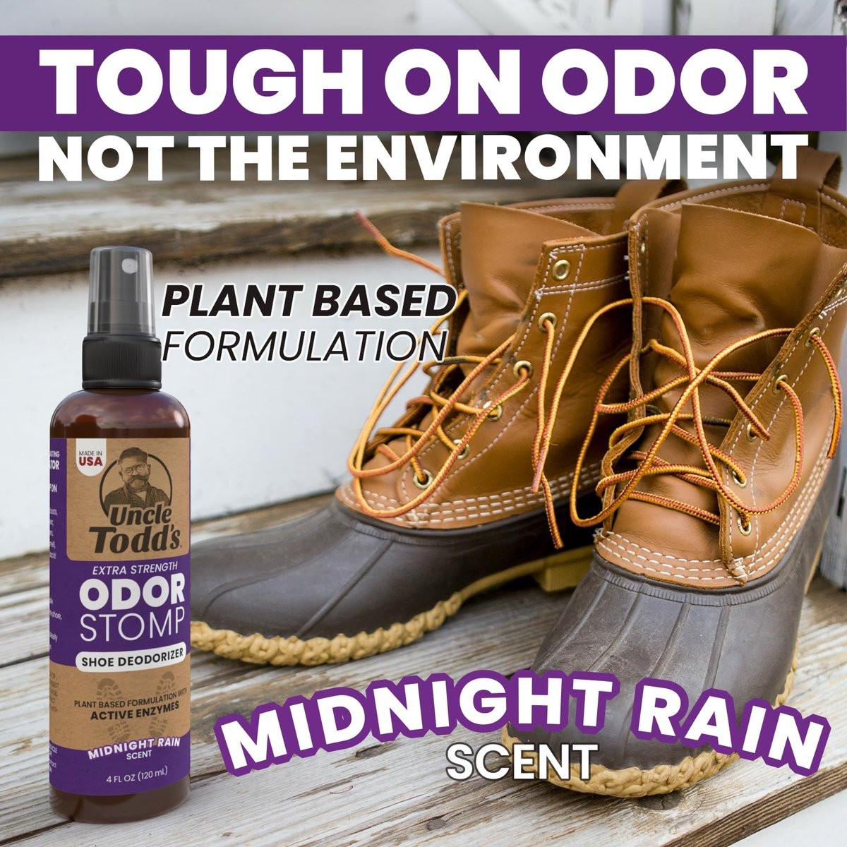 Uncle Todd's Schuh-Deo-Spray – Bewährte & kraftvolle Enzym-Formel zur Geruchsbeseitigung in allen Schuhen (Midnight Rain)