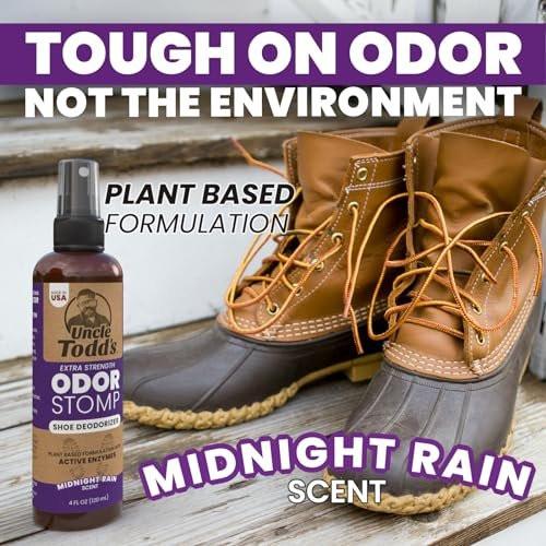 Uncle Todd's Schuh-Deo-Spray – Bewährte & kraftvolle Enzym-Formel zur Geruchsbeseitigung in allen Schuhen (Midnight Rain)