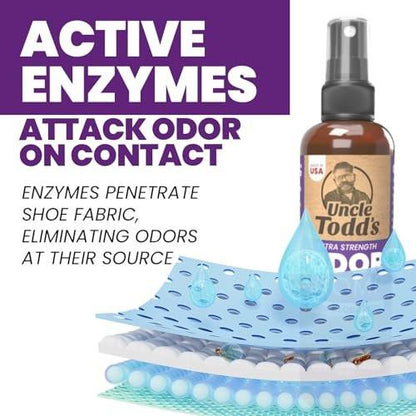 Uncle Todd's Schuh-Deo-Spray – Bewährte & kraftvolle Enzym-Formel zur Geruchsbeseitigung in allen Schuhen (Midnight Rain)
