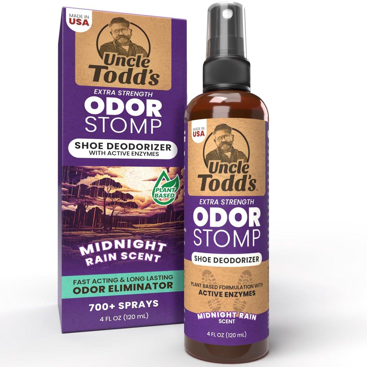 Uncle Todd's Schuh-Deo-Spray – Bewährte & kraftvolle Enzym-Formel zur Geruchsbeseitigung in allen Schuhen (Midnight Rain)