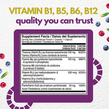 Neurobion Optimierte Classic Formula B12 Methylcobalamin Nahrungsergänzungsmittel 50 Kapseln