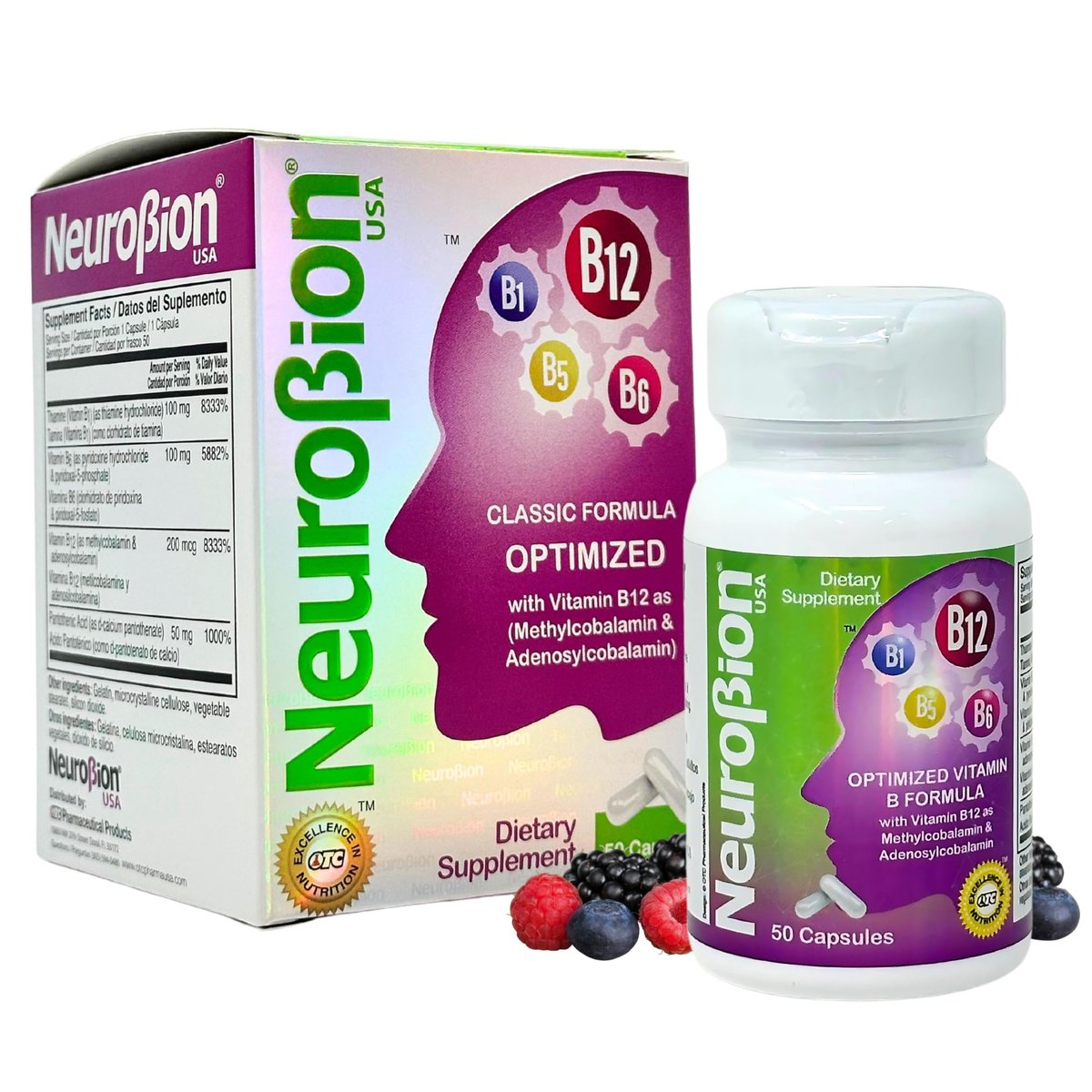 Neurobion Optimierte Classic Formula B12 Methylcobalamin Nahrungsergänzungsmittel 50 Kapseln