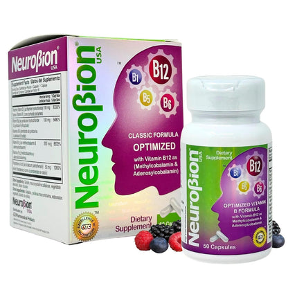 Neurobion Optimierte Classic Formula B12 Methylcobalamin Nahrungsergänzungsmittel 50 Kapseln