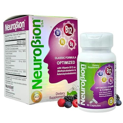 Neurobion Optimierte Classic Formula B12 Methylcobalamin Nahrungsergänzungsmittel 50 Kapseln