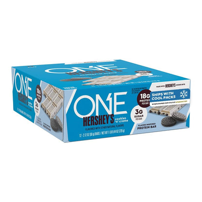 ONE Protein Bars, Hershey's Cookies 'n' Creme, Glutenfrei, 18g Protein, 3g Zucker, 2,12 oz (12er Pack)