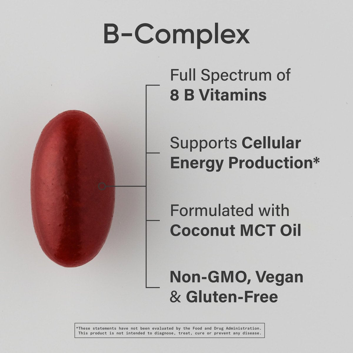 Sports Research® Vitamin B-Komplex – Vollspektrum an B-Vitaminen mit methyliertem B12 & Folsäure – Glutenfrei · Pflanzlich · Nicht-GVO · Vegane Formel – 60 vegane Weichkapseln