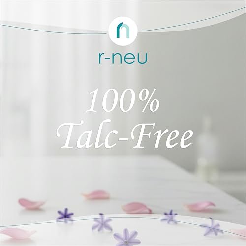 R-NEU 2er-Pack Körperpuder für Frauen mit Puderquaste, 100% talkumfrei, eleganter Rosenblüten-Duft, After-Bath-Puder für weiche Haut, extra groß (10 oz)