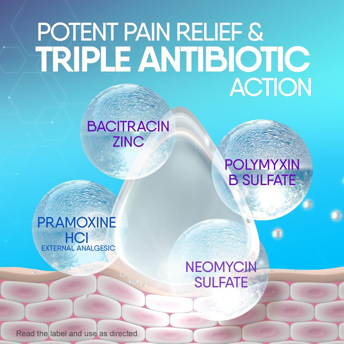 Cicatricure Dreifach-Antibiotikum-Salbe mit Schmerzlinderung, Bacitracin Antibiotikum-Salbe & Creme zur Wundversorgung, Heilungssalbe für Schnitte, Verbrennungen, Insektenstiche, Erste-Hilfe-Ausstattung, 28 g