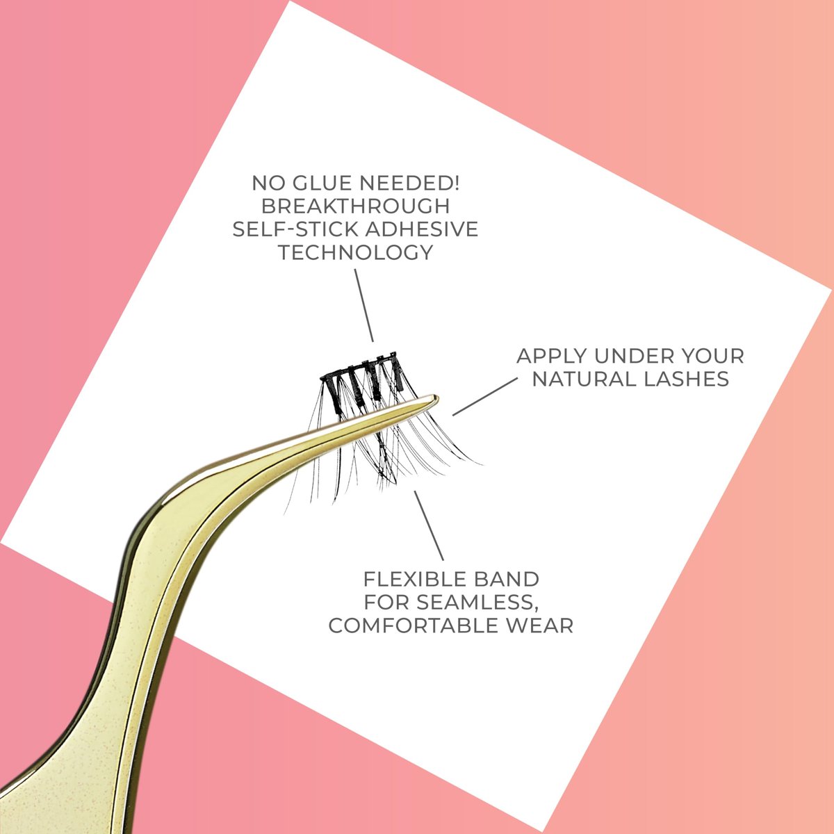 Kiss Impress Press-On Falsies No-Glue False Eyelash Clusters Präzisionsapplikator, 1 Stück, antihaftbeschichtet, ergonomisch, einfach zu verwenden