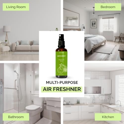 Bergamot Raum-, Wäsche- und Kissen-Spray von Aromafume | 100 ml | mit reinem Bergamotte-Öl | Aromatherapie-Spray für Entspannung, Schlaf & Stressabbau | Nebel für Bettwäsche & Stoffe