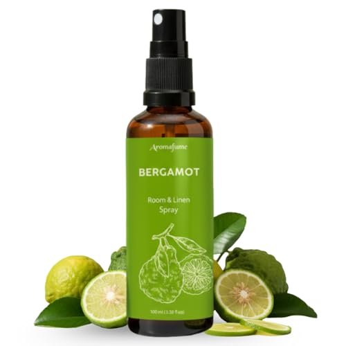 Bergamot Raum-, Wäsche- und Kissen-Spray von Aromafume | 100 ml | mit reinem Bergamotte-Öl | Aromatherapie-Spray für Entspannung, Schlaf & Stressabbau | Nebel für Bettwäsche & Stoffe