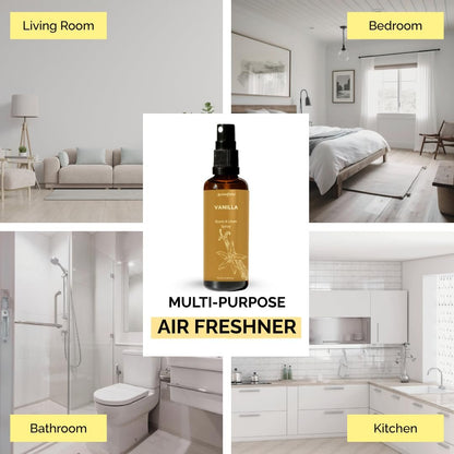 Vanilla Room, Linen & Pillow Spray von Aromafume | 100 ml/3,38 fl oz | mit reinem Vanille-ätherischem Öl | Aromatherapie-Spray | Nebel für Bettwäsche, Stoffe