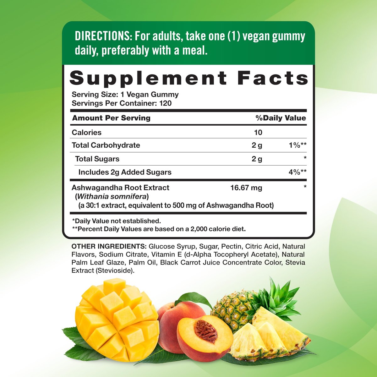 Nature's Truth Ashwagandha Gummis | 120 Stück | Tropischer Geschmack | Vegan, Non-GMO & Glutenfrei