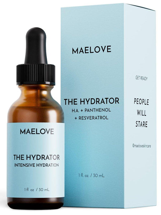 MAELOVE Hyaluronsäure B5 Serum mit Resveratrol – Feuchtigkeitsserum für sofortigen, strahlenden Glow, mildert feine Linien, leicht und nicht fettend, 30 ml