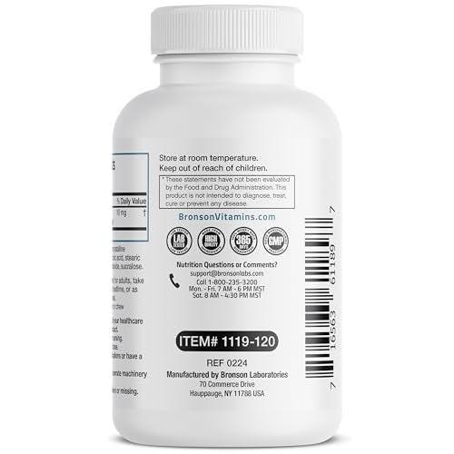 Bronson Melatonin 10mg Schnell lösliche Kirschgeschmack Tabletten Vegetarische Kaulutschtabletten, 120 Stück