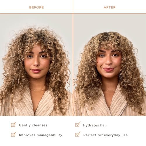 Hairitage Gentle Daily Moisture Shampoo und Conditioner Set - Spliss- und Bond-Stärkung für trockenes, geschädigtes Haar mit Jojobaöl - Anti-Frizz und Farbschutz - Kirsch- und Amberduft (13 oz, 2er-Pack)