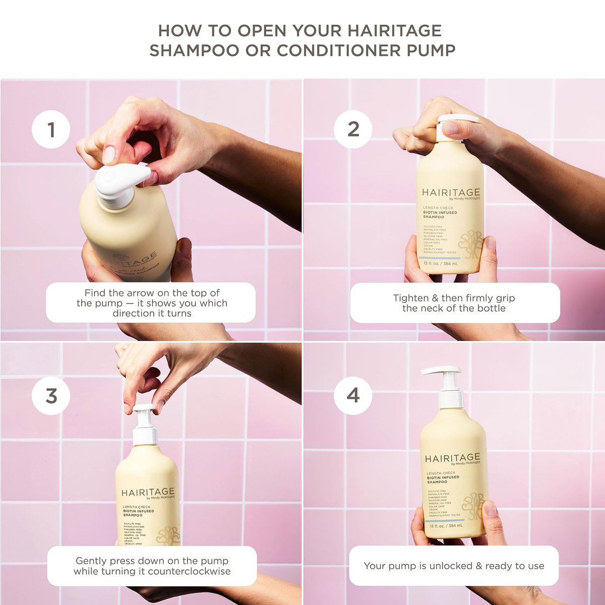 Hairitage Gentle Daily Moisture Shampoo und Conditioner Set - Spliss- und Bond-Stärkung für trockenes, geschädigtes Haar mit Jojobaöl - Anti-Frizz und Farbschutz - Kirsch- und Amberduft (13 oz, 2er-Pack)