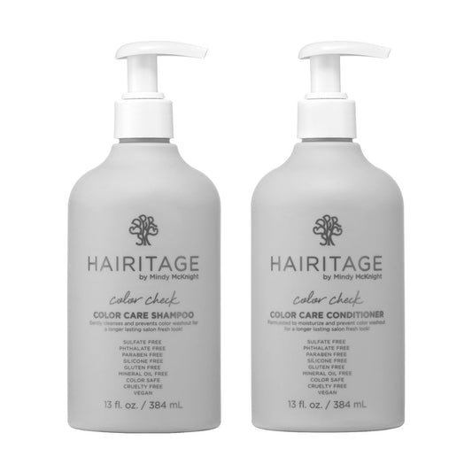 Hairitage Color Check Feuchtigkeitsspendendes Shampoo & Conditioner Set – UV-Schutz für coloriertes Haar, verhindert Farbverlust und Verblassen, 2 × 355 ml (26 oz gesamt)