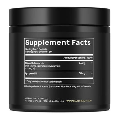 Astaxanthin 24mg + Lycopin 50mg – Klinisch starke Carotinoide für Hautgesundheit & Pigmentierung – 100% natürliches Astaxanthin aus Mikroalgen – 50 Kapseln