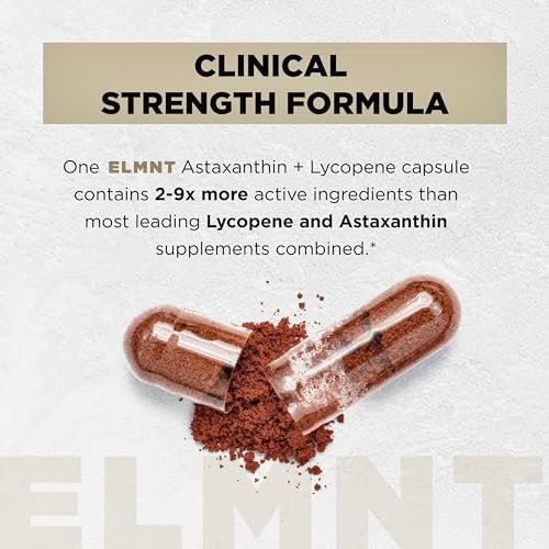 Astaxanthin 24mg + Lycopin 50mg – Klinisch starke Carotinoide für Hautgesundheit & Pigmentierung – 100% natürliches Astaxanthin aus Mikroalgen – 50 Kapseln