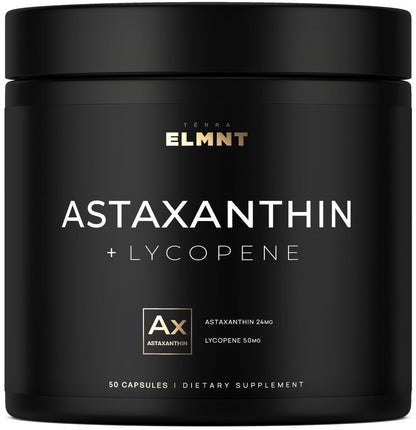 Astaxanthin 24mg + Lycopin 50mg – Klinisch starke Carotinoide für Hautgesundheit & Pigmentierung – 100% natürliches Astaxanthin aus Mikroalgen – 50 Kapseln