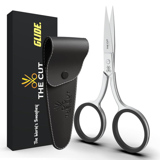 The Cut Factory® Präzisions-Gesichtshaarschere – Edelstahl-Trimmer für Augenbrauen, Schnurrbart & Bart – Ein Werkzeug, alle Kraft – Keine Füllstoffe, nur Luxus