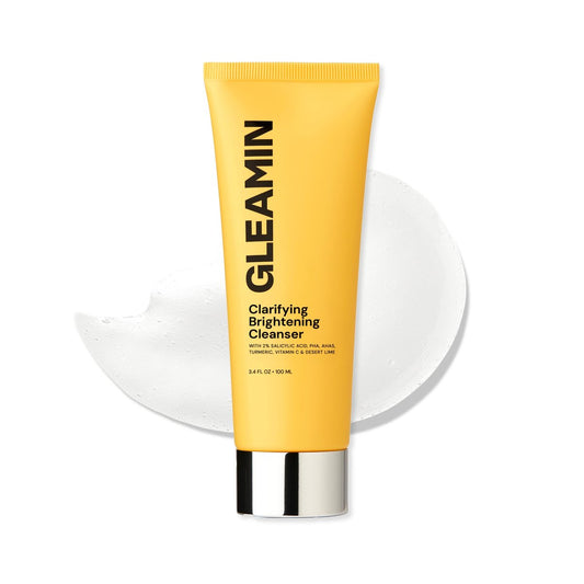 Gleamin Klärender und aufhellender Reiniger – 2% Salicylsäure mit Vitamin C Gesichtsreiniger, PHA & AHA, öffnet verstopfte Poren, sanftes Peeling für alle Hauttypen, duftfrei – 100 ml