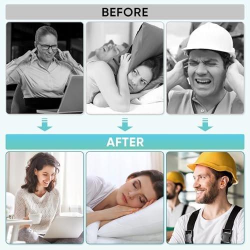 TICONN 40 Paar Ohrstöpsel aus Schaumstoff, einzeln verpackt, 32 dB NRR Gehörschutz für Schlafen, Reisen, Lernen, Konzentration, Baustelle (40 Paar)