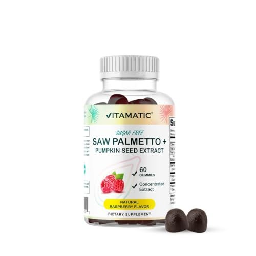 Vitamatic Saw Palmetto & Kürbiskern Gummibärchen – Zuckerfrei, pflanzlich, vegan – 60 Stück