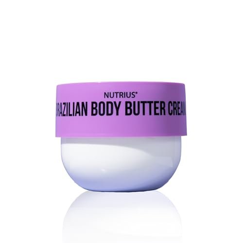 Nutrius Brazilian Body Butter Cream – Hydratisierende Körperbutter mit Sheabutter und Squalan für trockene Haut, 200 ml