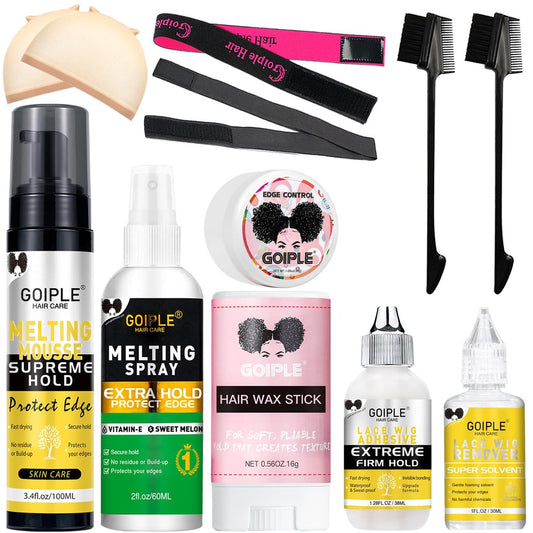 WOZUTUNT Lace Melting & Holding Mousse – Kleberfreier Haarspray für Perücken, Lace Melt Spray, starke Fixierung, 12er-Pack