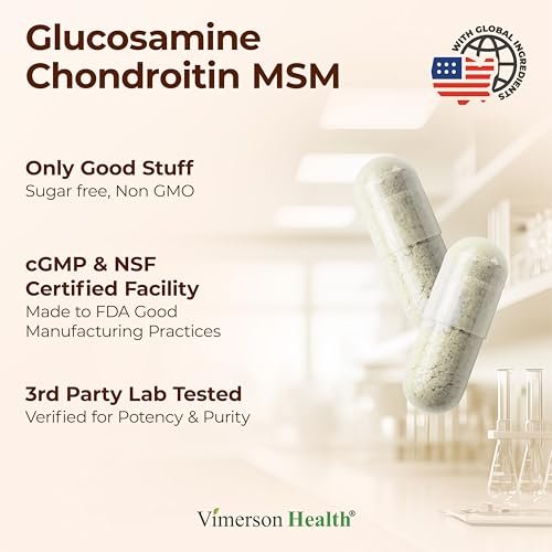 Glucosamin Chondroitin MSM – 3-in-1 Gelenknahrung für Frauen und Männer mit Glucosaminsulfat 1500mg, Chondroitinsulfat 1200mg & starkem 2000mg MSM für Knorpel- und Gelenkunterstützung – 150 Kapseln