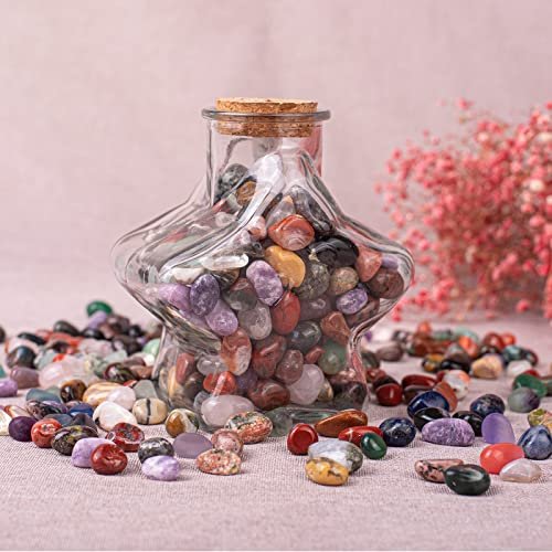 SigMntun Polierte bunte Heilsteine-Set, 72 Stück 0,5 Zoll Trommelsteine, Bulk dekorative hübsche Steine Sammlung für Meditation, Reiki, Erdung, Vasenfüller, Mancala-Steine und Basteln