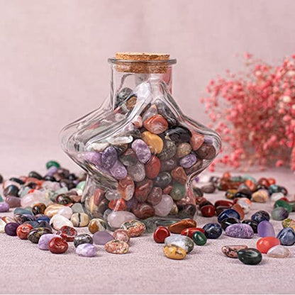 SigMntun Polierte bunte Heilsteine-Set, 72 Stück 0,5 Zoll Trommelsteine, Bulk dekorative hübsche Steine Sammlung für Meditation, Reiki, Erdung, Vasenfüller, Mancala-Steine und Basteln