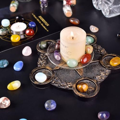 SigMntun Polierte bunte Heilsteine-Set, 72 Stück 0,5 Zoll Trommelsteine, Bulk dekorative hübsche Steine Sammlung für Meditation, Reiki, Erdung, Vasenfüller, Mancala-Steine und Basteln