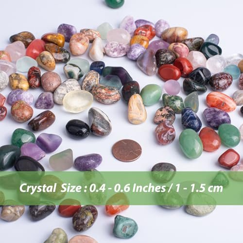 SigMntun Polierte bunte Heilsteine-Set, 72 Stück 0,5 Zoll Trommelsteine, Bulk dekorative hübsche Steine Sammlung für Meditation, Reiki, Erdung, Vasenfüller, Mancala-Steine und Basteln