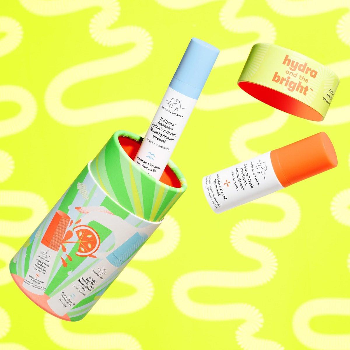 Drunk Elephant Hydra and the Bright – C-Firma (9 ml) & B-Hydra (8 ml) – Reinigende klinische Hautpflege – Tierversuchsfrei – Dermatologisch getestet – Ohne ätherische Öle, Silikone und Duftstoffe