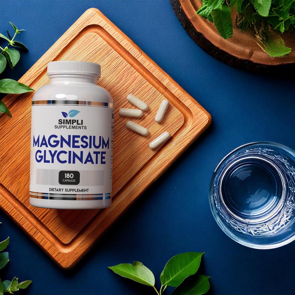 Magnesiumglycinat 400mg pro Portion – Hohe Bioverfügbarkeit – Sanft zum Magen – Unterstützt Schlaf, Entspannung, Muskeln, Knochen & Immunsystem – Nicht-GVO, Vegan, 180 Kapseln