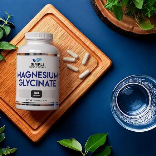 Magnesiumglycinat 400mg pro Portion – Hohe Bioverfügbarkeit – Sanft zum Magen – Unterstützt Schlaf, Entspannung, Muskeln, Knochen & Immunsystem – Nicht-GVO, Vegan, 180 Kapseln