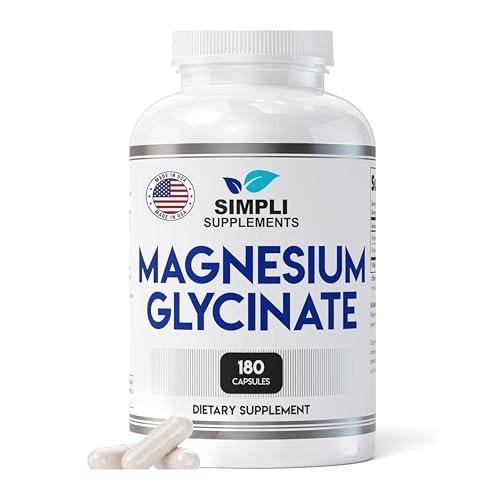 Magnesiumglycinat 400mg pro Portion – Hohe Bioverfügbarkeit – Sanft zum Magen – Unterstützt Schlaf, Entspannung, Muskeln, Knochen & Immunsystem – Nicht-GVO, Vegan, 180 Kapseln